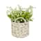 11" Lily-Of-The-Valley Flowers In White Basket